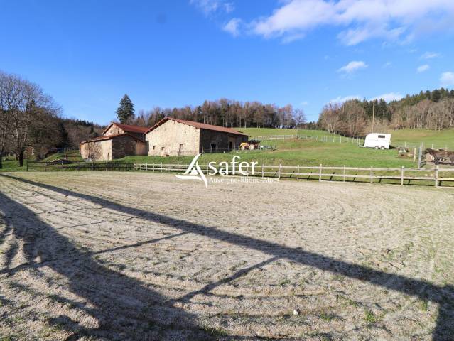 Propriété en pierre isolée avec vastes dépendances sur 27 he