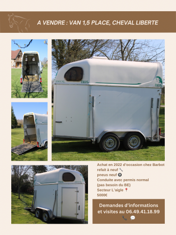 Van cheval liberté 1,5 place