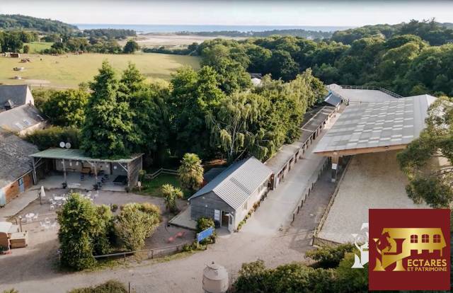 Centre équestre en activité bord de mer