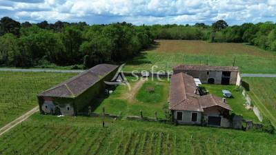 A 35 minutes au sud de bordeaux: propriété agricole à rénove