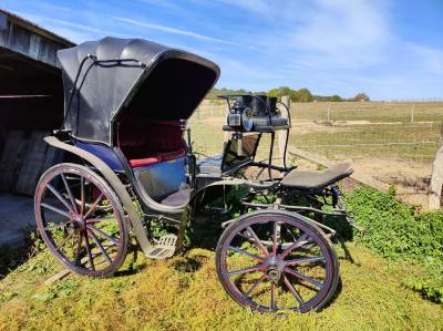 Calèche victoria duc, ancienne magnifique voiture d’att