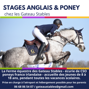 Stages Anglais Poney en France chez les Gateau Stables 