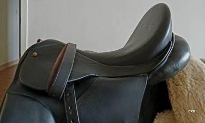 Selle cuir noire mixte 17'' - modèle rare spectacle