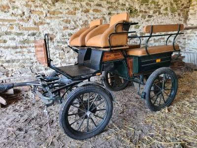 Calèche d'attelage pour cheval de trait