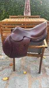 Selle hermès 17 pouces xal – cuir chocolat  