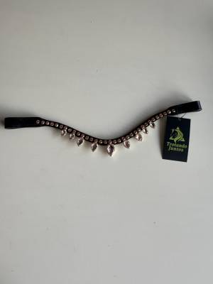 Frontalera con cristales rosas en forma diamante