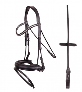 Testiera/Bridle full nera Anky con redini