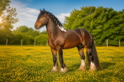 Saillie &eacute;talon irish cob. La meilleure lign&eacute;e sportive