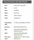 A VENDRE LADY DES MOULINS 5 ANS