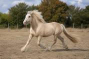 Pouliche palomino Drum Horse Irish x Clydesdale 2 ans 